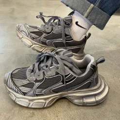 Mad|Aesthetic Sneakers*Boogzel Clothing Casual Friday Aesthetic Silver Sneakers