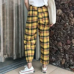 Pants & Trousers*Boogzel Clothing Casual Plaid Pants Yellow