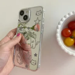 Iphone Cases*Boogzel Clothing Cat & Star iPhone Case Silver