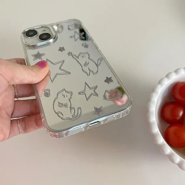 Iphone Cases*Boogzel Clothing Cat & Star iPhone Case Silver