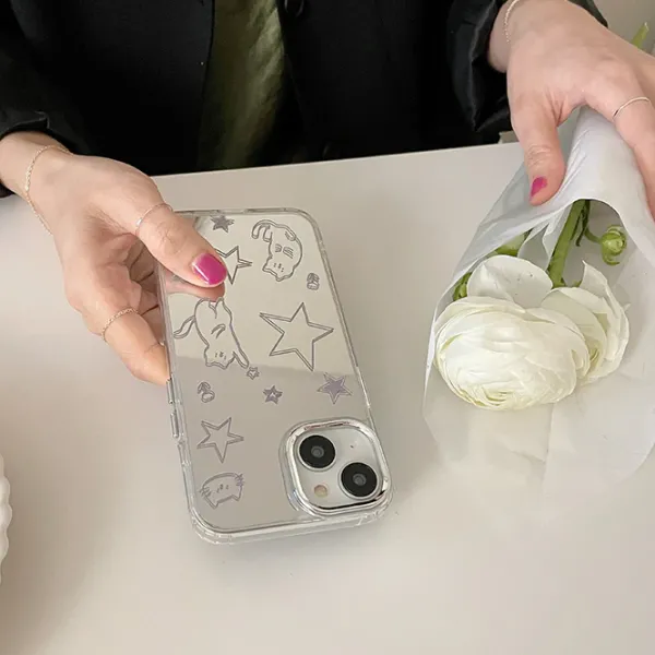 Iphone Cases*Boogzel Clothing Cat & Star iPhone Case Silver