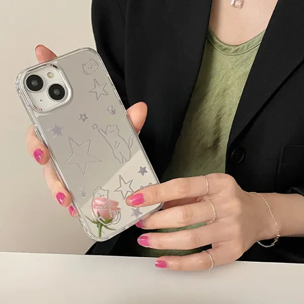 Iphone Cases*Boogzel Clothing Cat & Star iPhone Case Silver