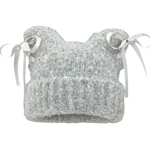Hats*Boogzel Clothing Cat Ear Beanie with Bows