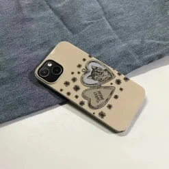 Iphone Cases*Boogzel Clothing Cat Heart Locket iPhone Case Beige
