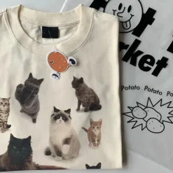 Aesthetic T-Shirts & Graphic Tees*Boogzel Clothing Cat Print Aesthetic T-Shirt