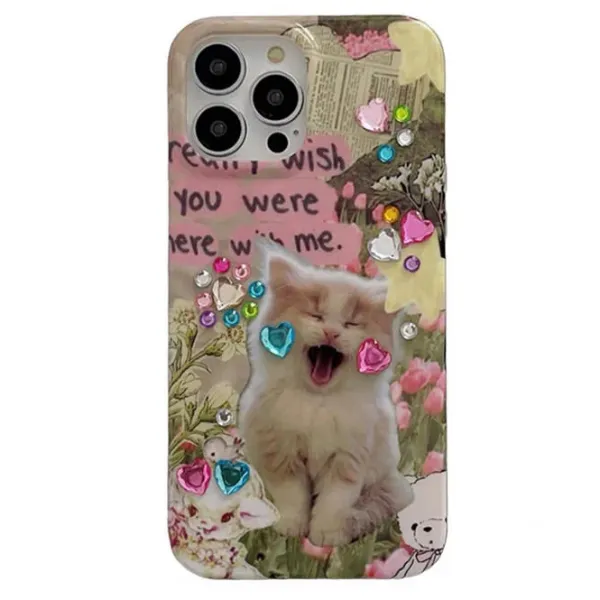 Iphone Cases*Boogzel Clothing Cat Rhinestone iPhone Case