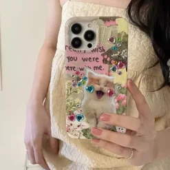 Iphone Cases*Boogzel Clothing Cat Rhinestone iPhone Case