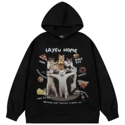 Hoodies*Boogzel Clothing Cat Squad Oversized Hoodie