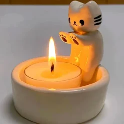 Aesthetic Room Decor*Boogzel Clothing Cat Warming Paws Candle Holder