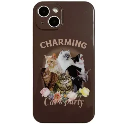 Iphone Cases*Boogzel Clothing Cat's Party iPhone Case Brown