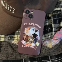 Iphone Cases*Boogzel Clothing Cat's Party iPhone Case Brown