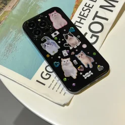Iphone Cases*Boogzel Clothing Cats Rhinestone iPhone Case Black