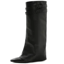 Boots / Platform Boots*Boogzel Clothing Catwalk Double Buckle Knee-High Boots