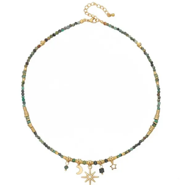 Necklaces & Chokers*Boogzel Clothing Celestial Aesthetic Beaded Necklace Gold