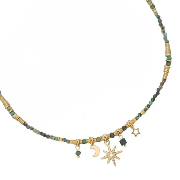 Necklaces & Chokers*Boogzel Clothing Celestial Aesthetic Beaded Necklace Gold