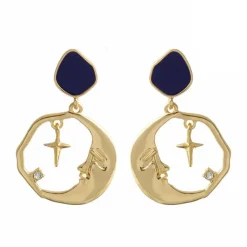Earrings*Boogzel Clothing Celestial Lover Moon Earrings Gold