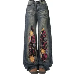 Jeans*Boogzel Clothing Celestial Magic Wide Leg Jeans Blue