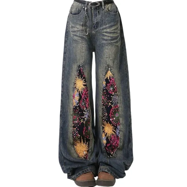 Jeans*Boogzel Clothing Celestial Magic Wide Leg Jeans Blue