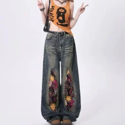 Jeans*Boogzel Clothing Celestial Magic Wide Leg Jeans Blue