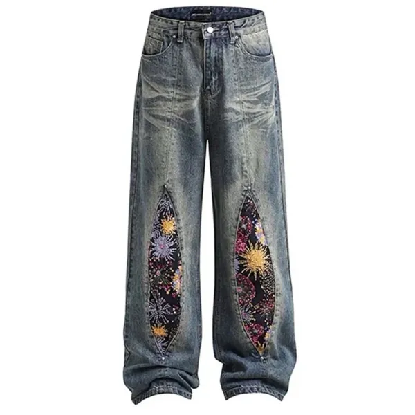 Jeans*Boogzel Clothing Celestial Magic Wide Leg Jeans Blue