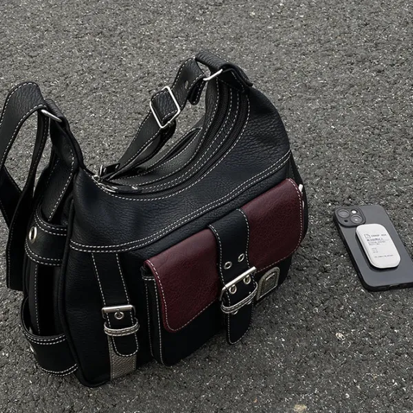 Bags & Purses*Boogzel Clothing Check Yourself Shoulder Bag Black/red