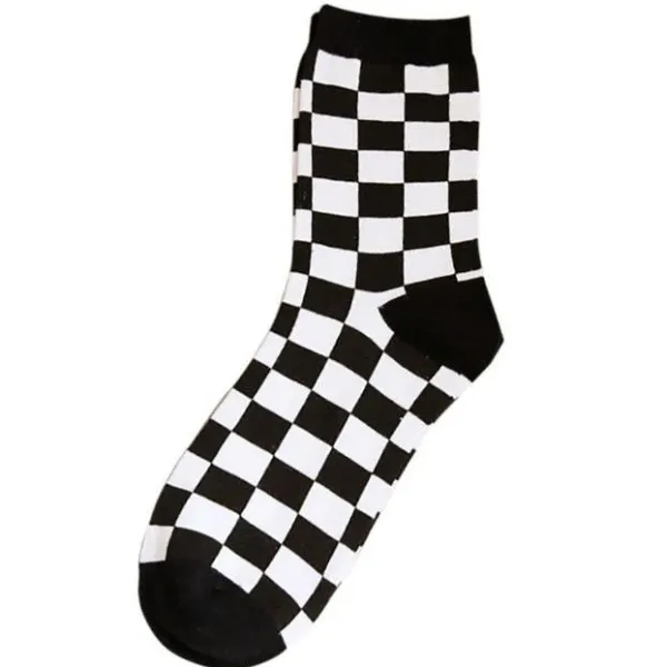 Socks*Boogzel Clothing Checker Socks Black/white