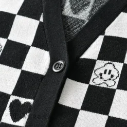 Knit Vests*Boogzel Clothing Checkerboard Cropped Vest Black/white