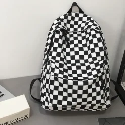 Bags & Purses*Boogzel Clothing Checkered Canvas Backpack Black/white