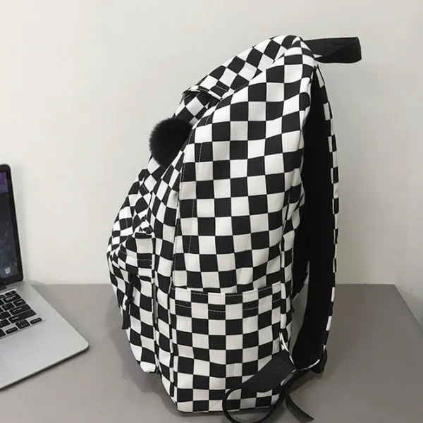 Bags & Purses*Boogzel Clothing Checkered Canvas Backpack Black/white