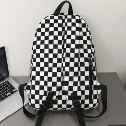 Bags & Purses*Boogzel Clothing Checkered Canvas Backpack Black/white