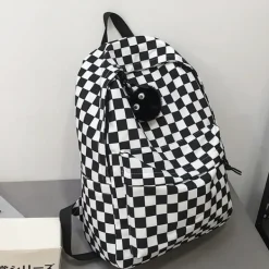 Bags & Purses*Boogzel Clothing Checkered Canvas Backpack Black/white