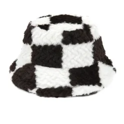 Hats*Boogzel Clothing Checkered Fuzzy Bucket Hat