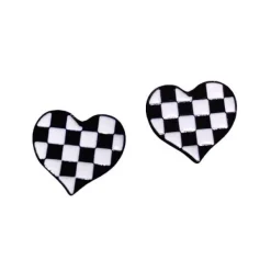 Earrings*Boogzel Clothing Checkered Heart Earrings