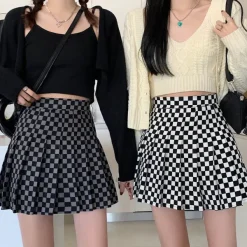 Skirts*Boogzel Clothing Checkered Print Pleated Skirt