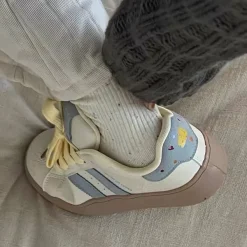 Aesthetic Sneakers*Boogzel Clothing Cheese Print Aesthetic Sneakers Blue/yellow