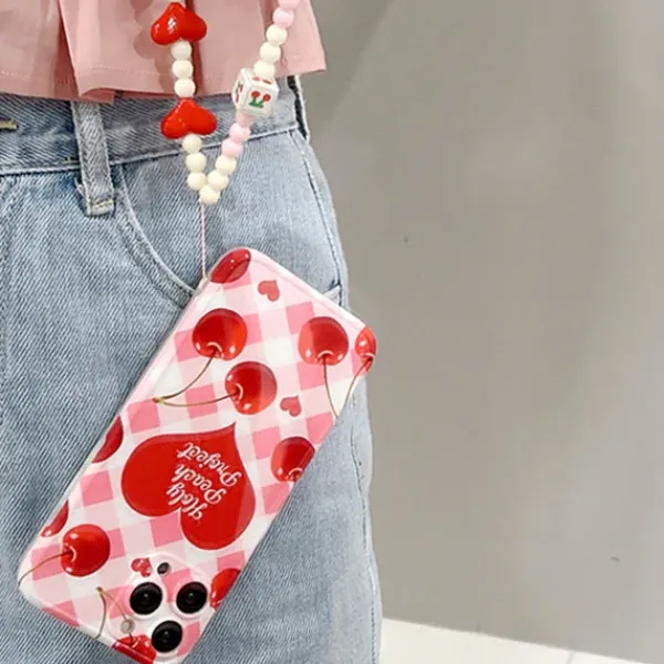 Iphone Cases*Boogzel Clothing Cherry Beaded iPhone Case Pink