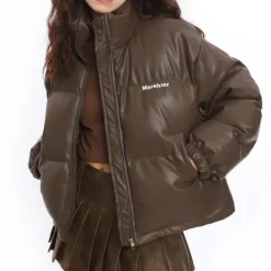 Coats & Jackets*Boogzel Clothing Chocolate Puffer Jacket Brown