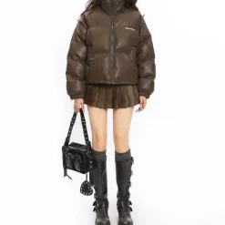 Coats & Jackets*Boogzel Clothing Chocolate Puffer Jacket Brown
