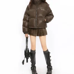 Coats & Jackets*Boogzel Clothing Chocolate Puffer Jacket Brown
