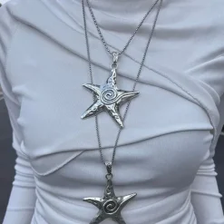 Necklaces & Chokers*Boogzel Clothing Chunky Starfish Pendant Necklace Silver