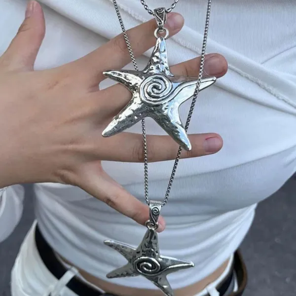 Necklaces & Chokers*Boogzel Clothing Chunky Starfish Pendant Necklace Silver
