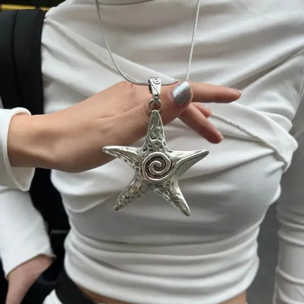 Necklaces & Chokers*Boogzel Clothing Chunky Starfish Pendant Necklace Silver