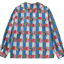 Long Sleeve Tops*Boogzel Clothing Circus Core Aesthetic Collar Shirt Blue