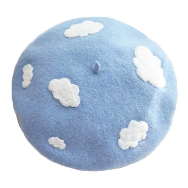 Hats*Boogzel Clothing Cloudy Skies Beret Blue