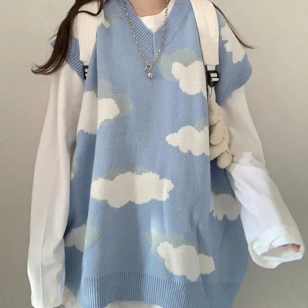 Knit Vests*Boogzel Clothing Cloudy Skies Knit Vest