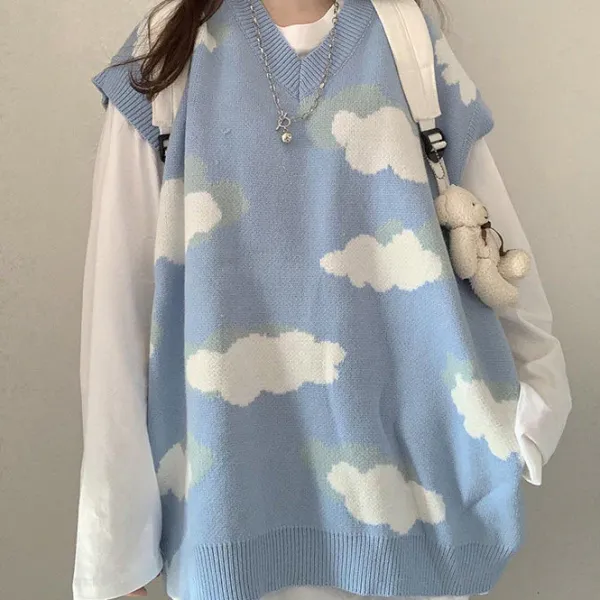 Knit Vests*Boogzel Clothing Cloudy Skies Knit Vest