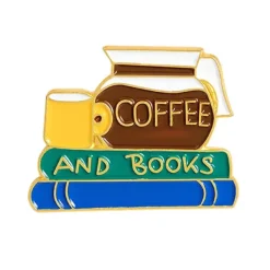 Other*Boogzel Clothing Coffee & Books Brooch Pin