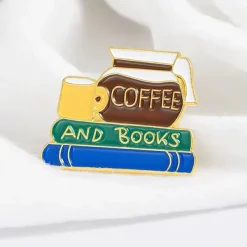 Other*Boogzel Clothing Coffee & Books Brooch Pin