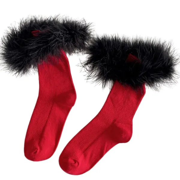 Socks*Boogzel Clothing Coffee Cream Fluffy Socks