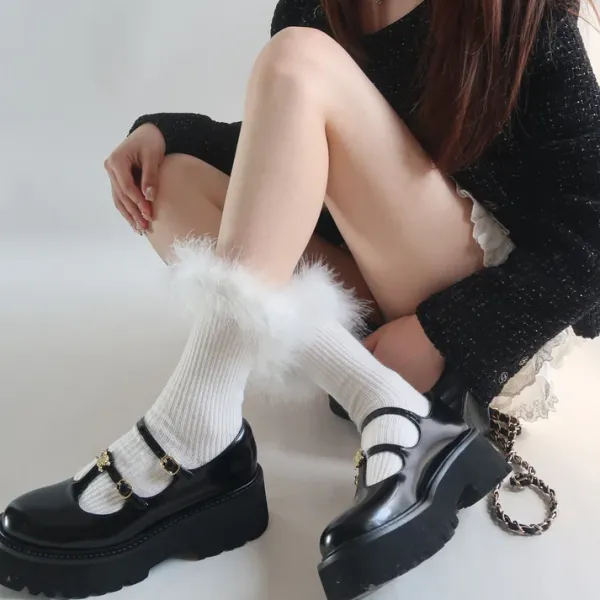 Socks*Boogzel Clothing Coffee Cream Fluffy Socks